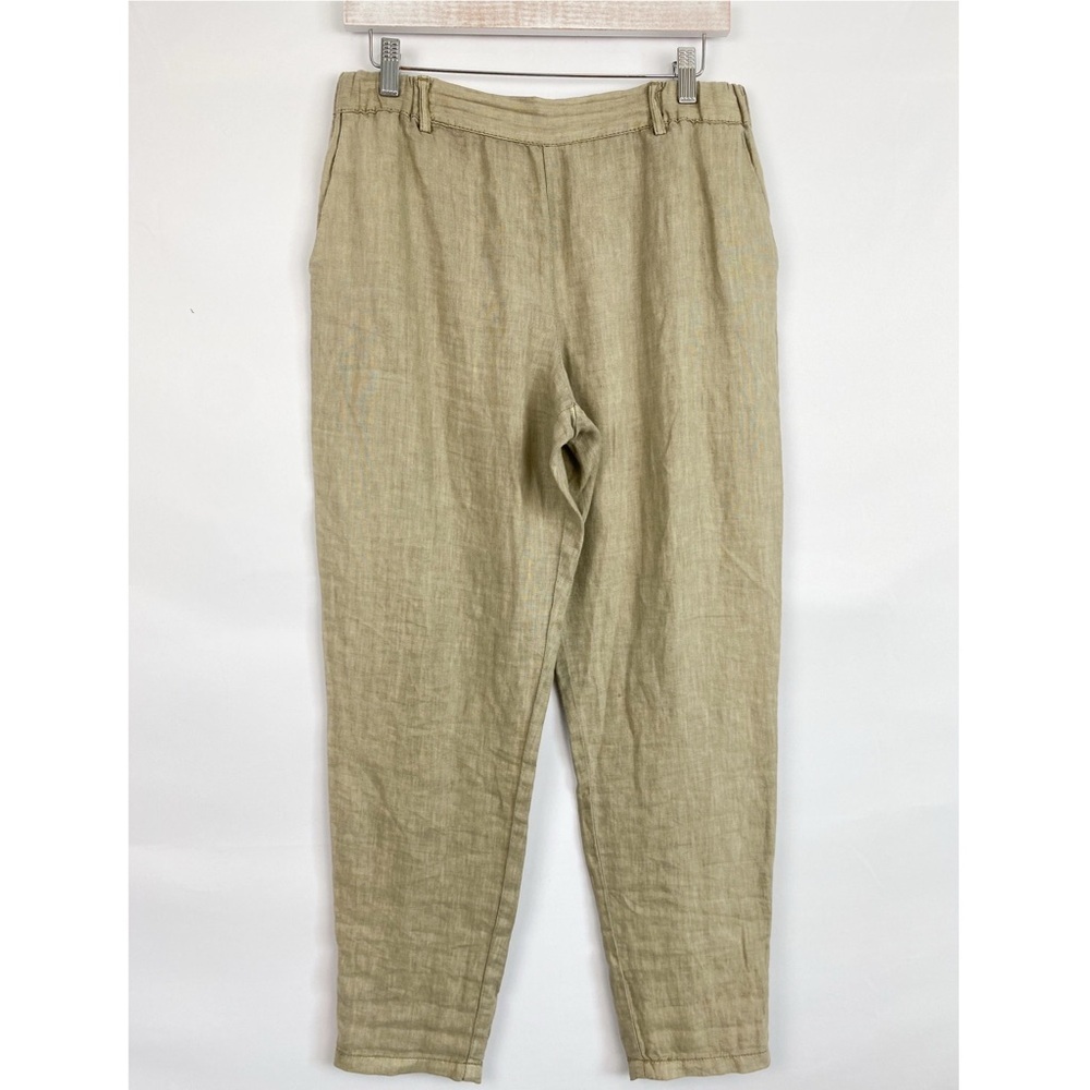 Anthropologie Marrakech 100% Linen Cropped‎ Pants, Green - Size 26